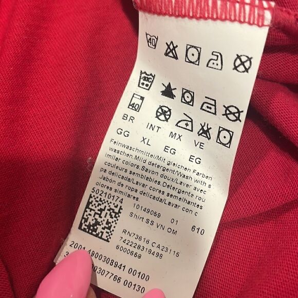 Hugo boss, boss orange, men’s | red V-neck t-shirt | Size XL. - Picture 8 of 9